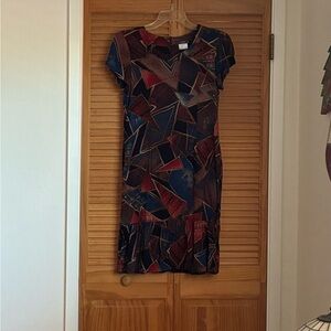 Elegant Multicolor Geometric Mini Dress